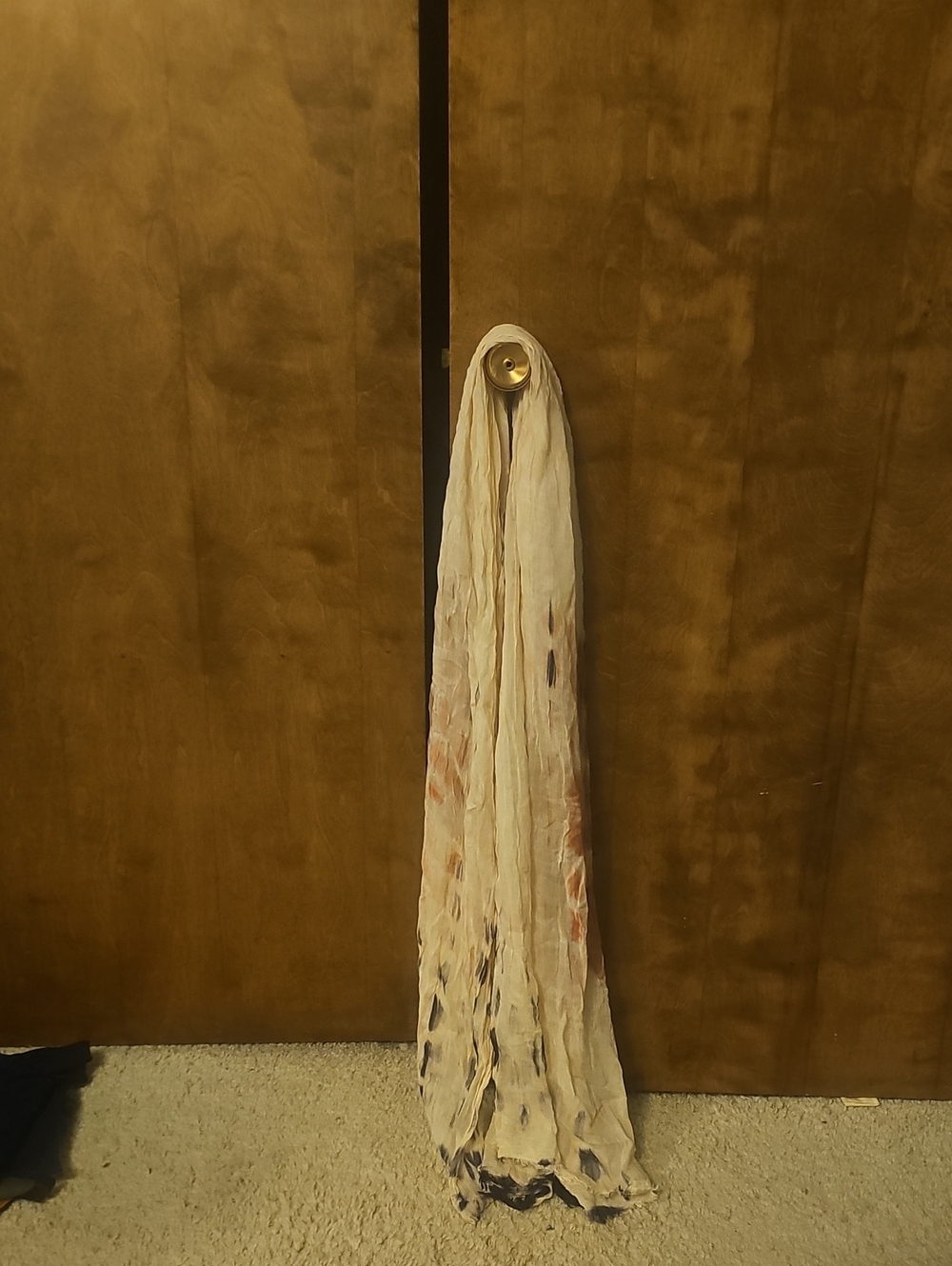 lovestitch Cream Scarf with Navy Accents